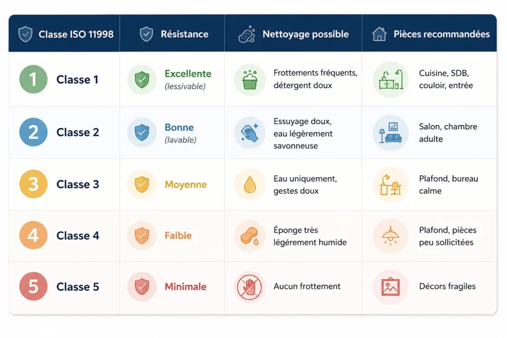 Tableau classe iso 11998 