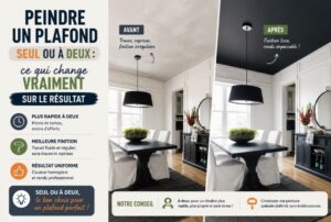 Peindre un plafond seul ou à deux : ce qui change vraiment