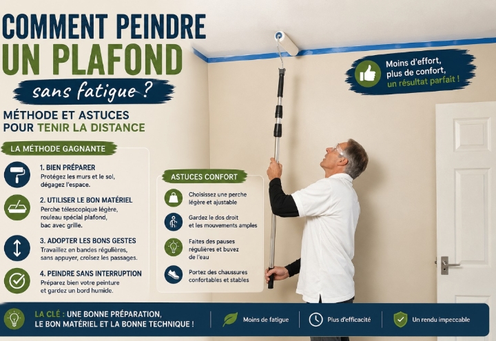 comment peindre un plafond sans fatigue 